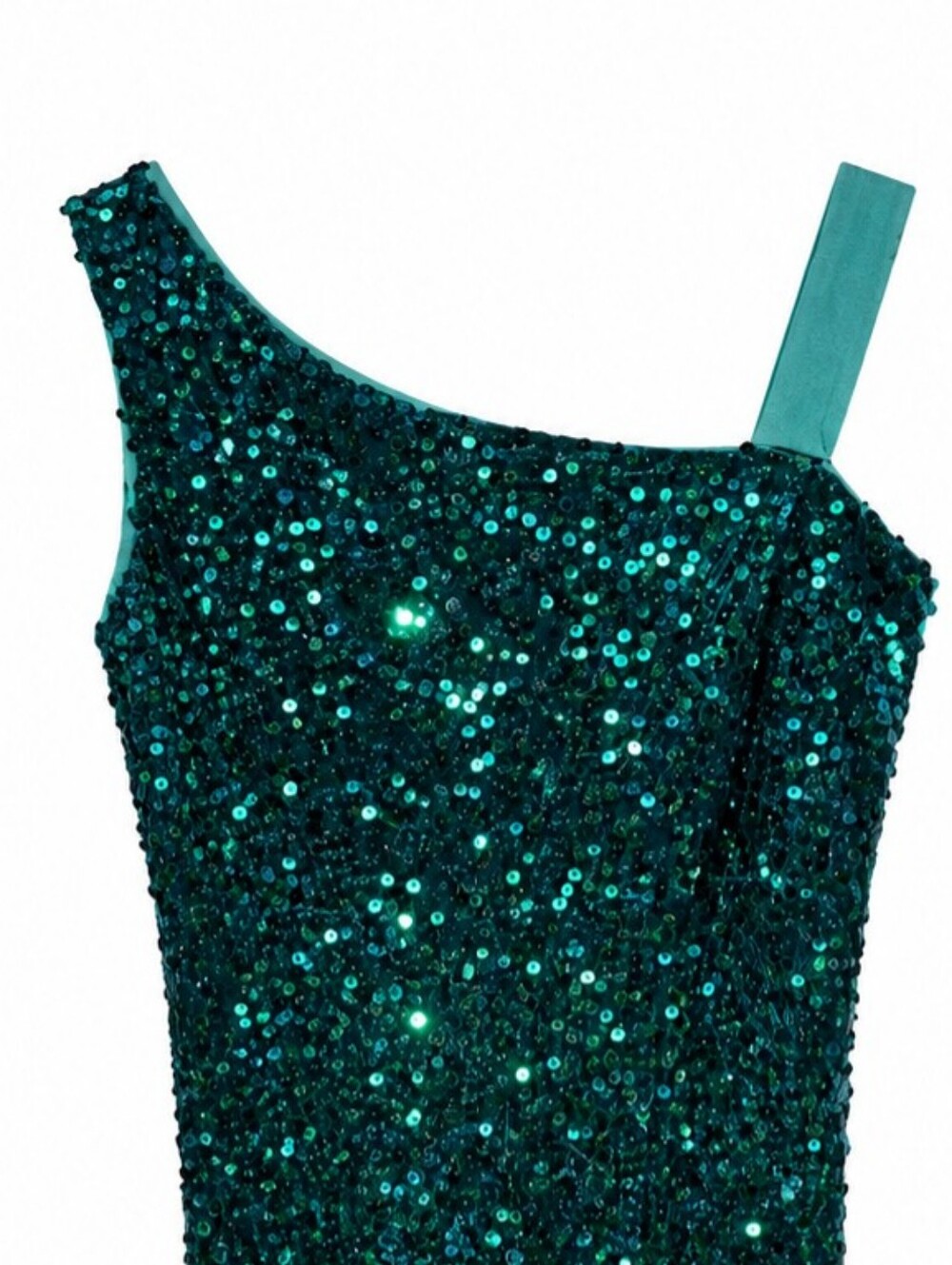 Alisa & Leo Emerald Sequin Mermaid Formal Gown Prom Dress One Shoulder 11Y - Picture 9 of 14
